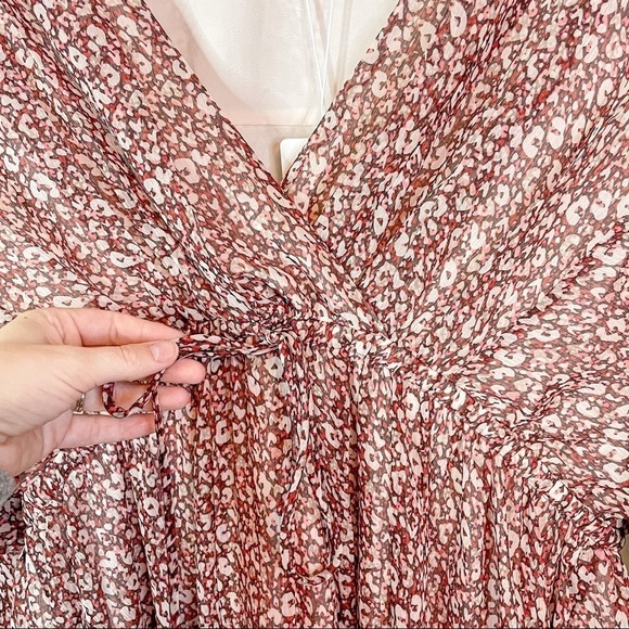 NWT Ted Baker Vallyy Boho Dress Draped Surplice V-Neck Long Sleeve Floral - Picture 10 of 16